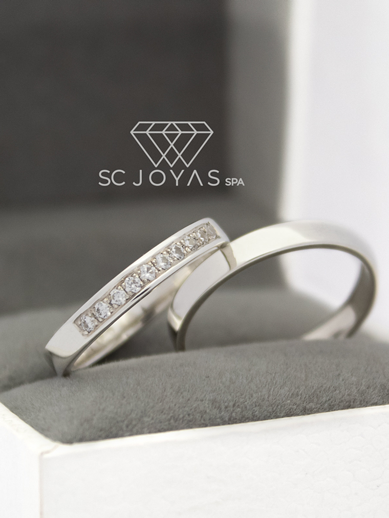 Anillos de Compromiso, Promesa o Matrimonio Plata ley 950 - Par 1