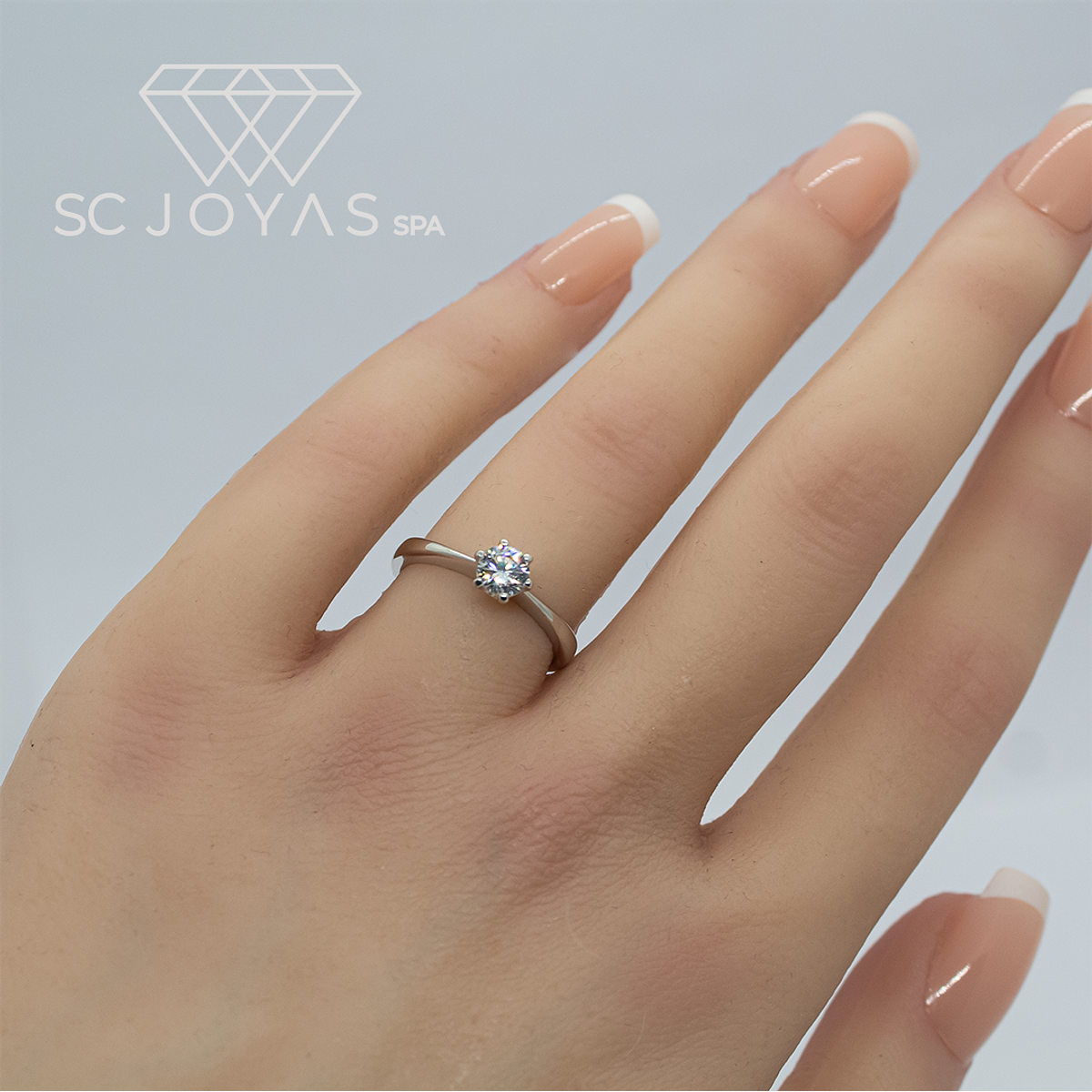 Anillo de Compromiso Oro Blanco 18K