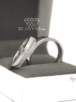 Anillos de Compromiso, Promesa o Matrimonio Plata ley 950 - Par