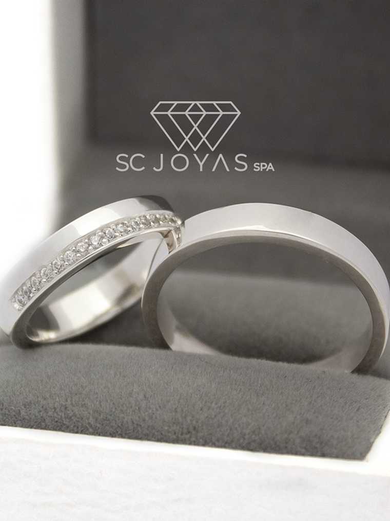 Anillos de Compromiso, Promesa o Matrimonio Plata ley 950 - Par 2