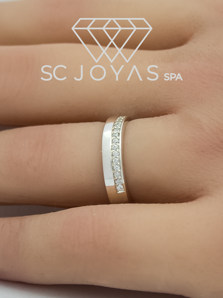 Anillo de Compromiso, Promesa Plata ley 950 - Moissanitas - unidad 3