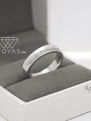 Anillo de Compromiso, Promesa Plata ley 950 - Moissanitas - unidad