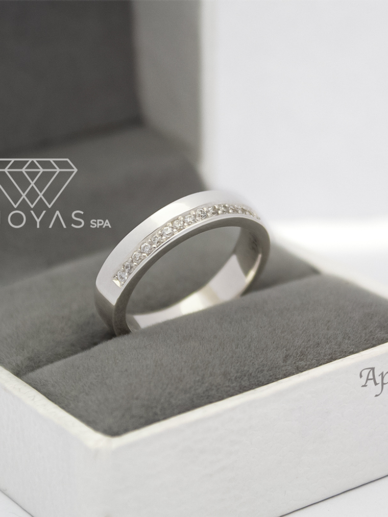 Anillo de Compromiso, Promesa Plata ley 950 - Moissanitas - unidad 1