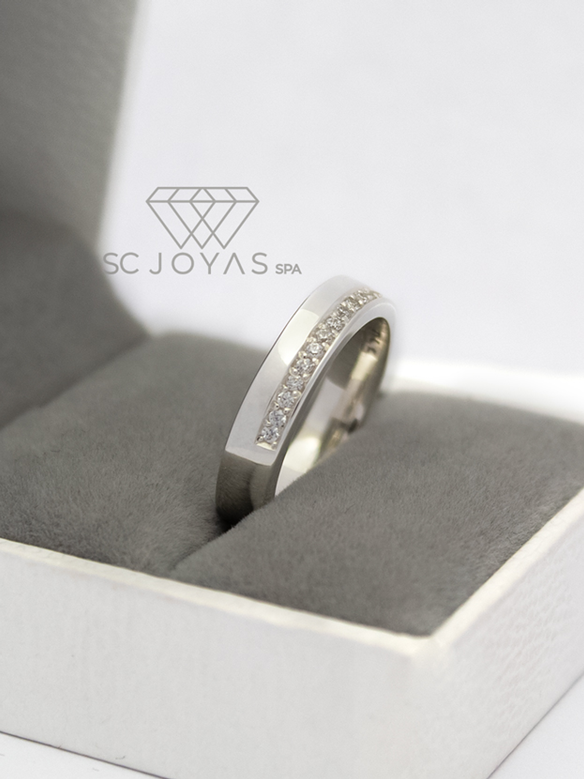 Anillo de Compromiso, Promesa Plata ley 950 - Moissanitas - unidad 2