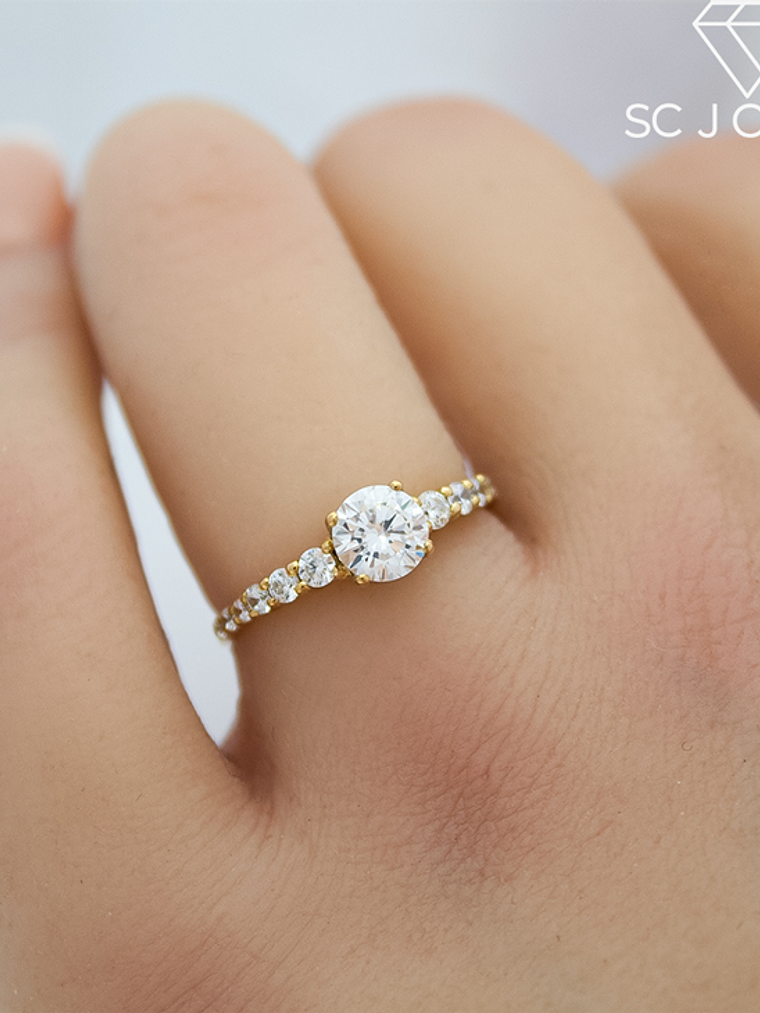 Anillo de Compromiso con  Moissanitas 2