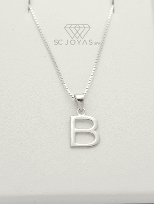 Cadena de plata 925  con colgante letra B 