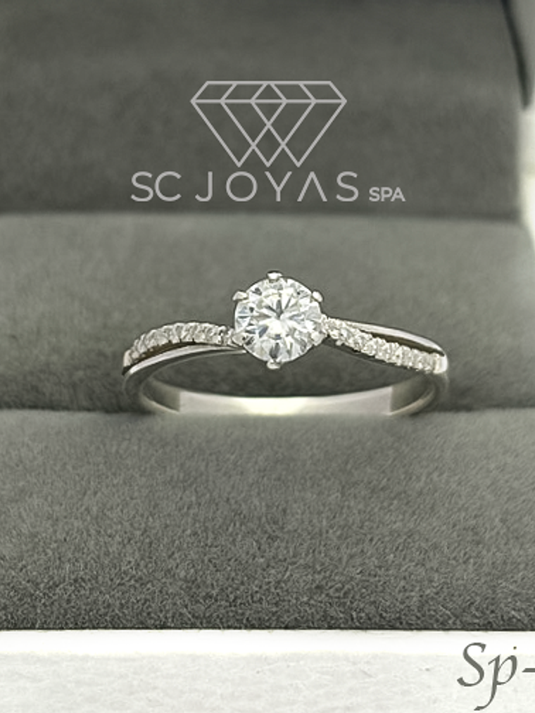 Anillo de Compromiso en Plata - Moissanitas 1