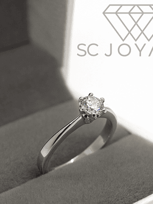 Anillo de Compromiso en Plata con Moissanita