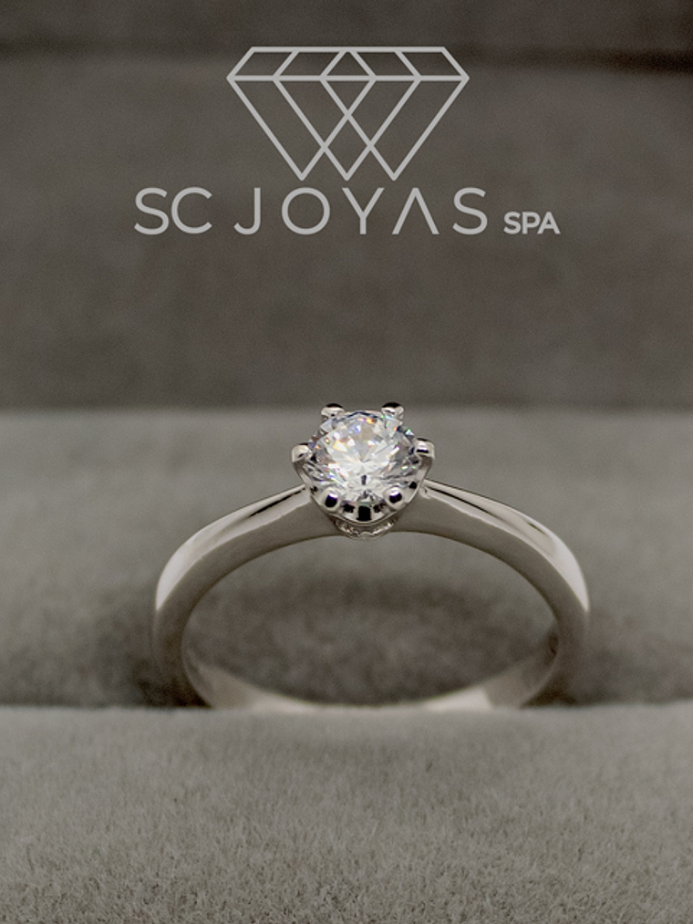 Anillo de Compromiso en Plata con Moissanita 2