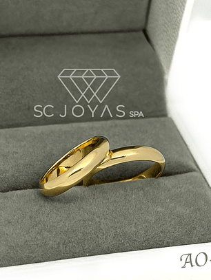 Argollas de Matrimonio - Modelo Inglés - Oro Amarillo 18k 