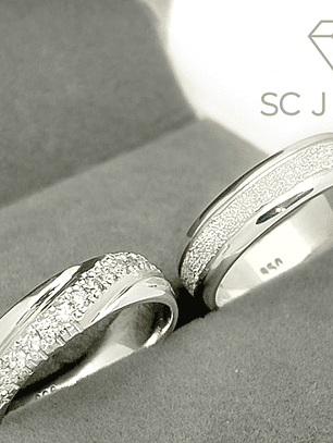 Argollas de matrimonio de Plata ley 950 - Par