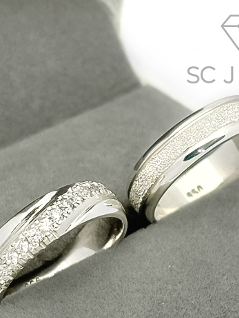 Argollas de matrimonio de Plata ley 950 - Par 1