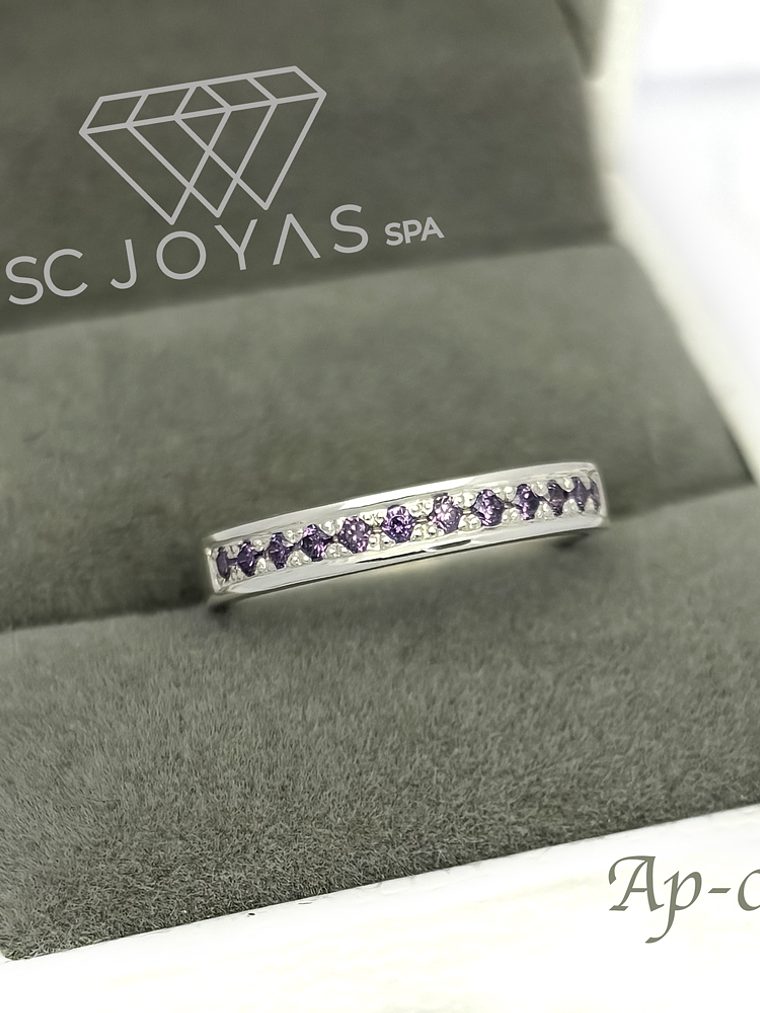 Anillo de Compromiso, Promesa Plata ley 950 - Circones Lavandas 1