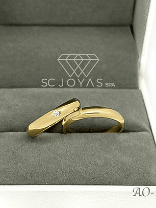 Argollas de Matrimonio Oro Amarillo 18k- Diamante