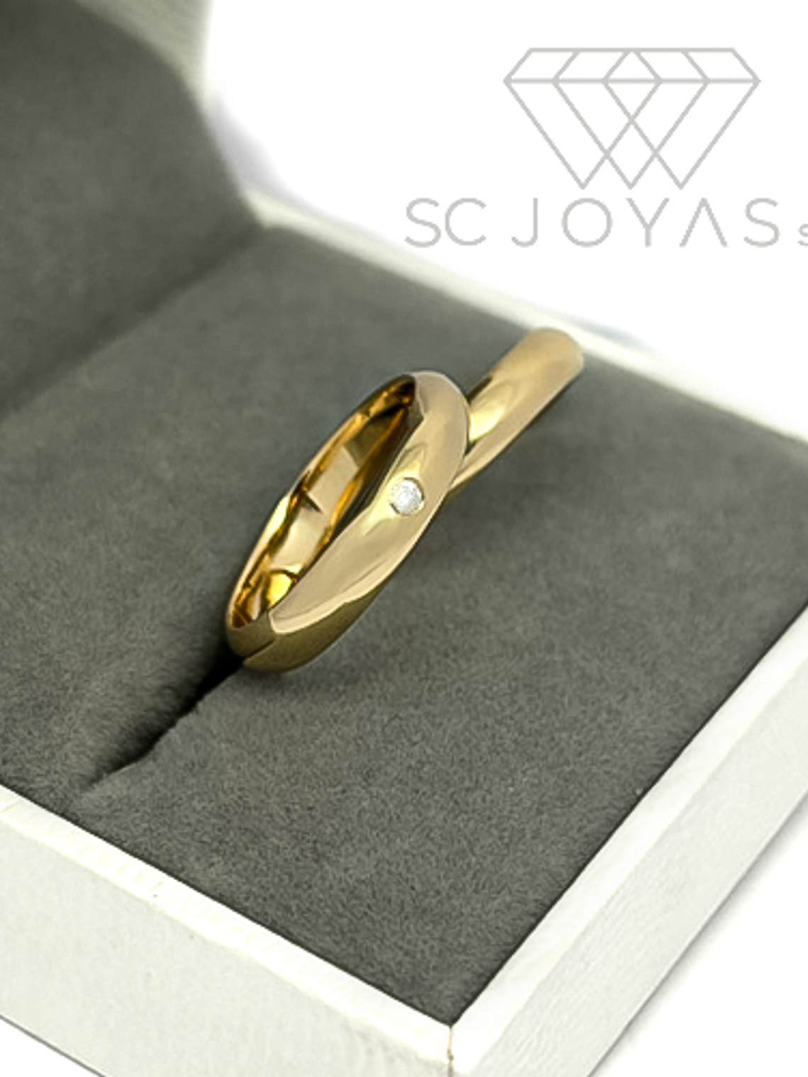 Argollas de Matrimonio Oro Amarillo 18k- Diamante 2