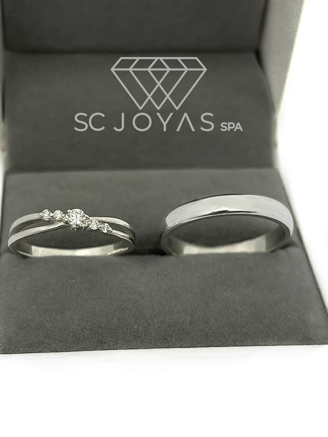 Anillos de Compromiso, Anillos Promesa  en Plata - Moissanitas - Par  1