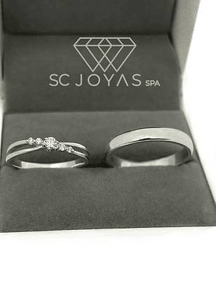 Anillos de Compromiso, Anillos Promesa  en Plata - Moissanitas - Par 