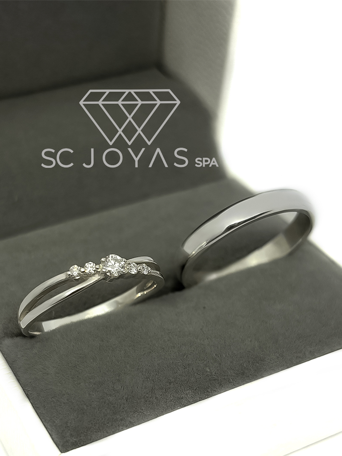 Anillos de Compromiso, Anillos Promesa  en Plata - Moissanitas - Par  2