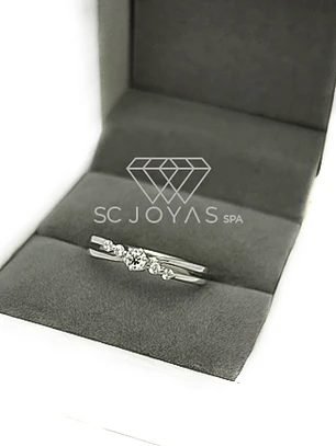 Anillo de Compromiso en Plata ley 950 -  Moissanita - Sp-05