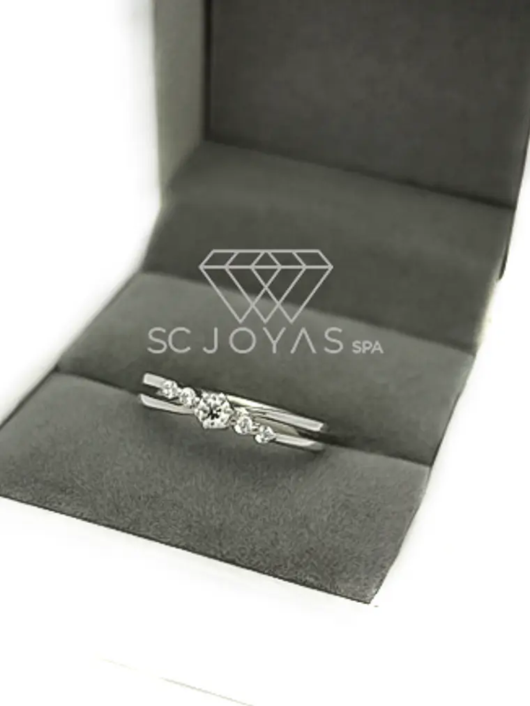 Anillo de Compromiso en Plata ley 950 -  Moissanita - Sp-05 1