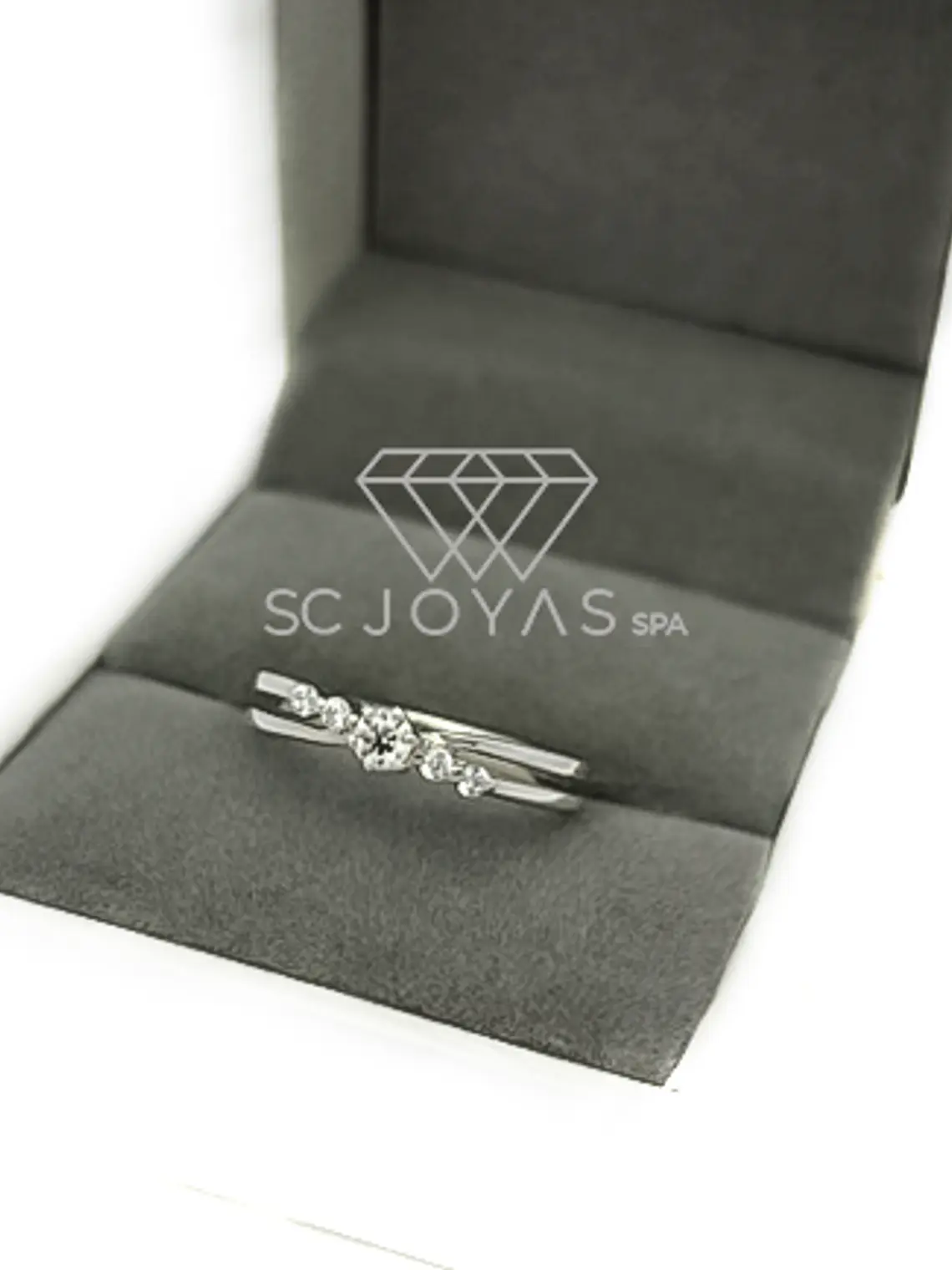 Anillo de Compromiso en Plata ley 950 -  Moissanita - Sp-05- En Vitrina  1