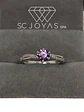 Anillo de Compromiso en Plata Sp-04-Piedra Morado - Miniatura 1