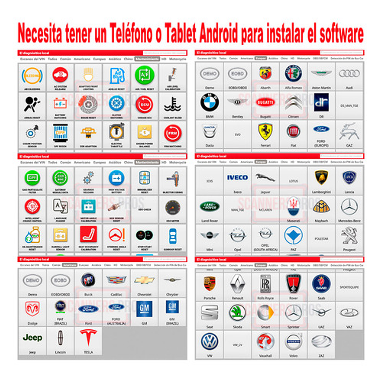 Scanner Automotriz Multimarca Obd2 Sin Tablet Diagtool 12v 2