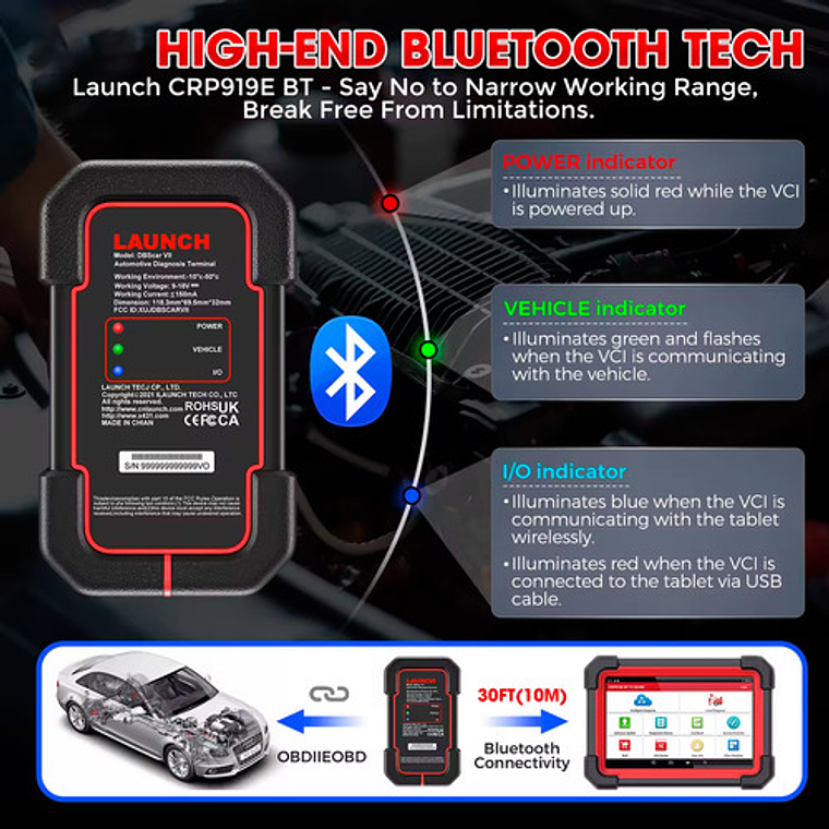 Scanner Automotriz Launch Crp 919ebt Obd2 12v Última Versión 8
