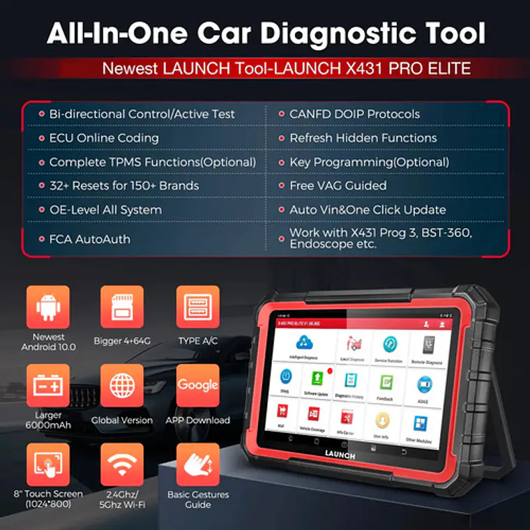 Scanner Automotriz Launch X431 Pro Elite 12v Última Versión 5