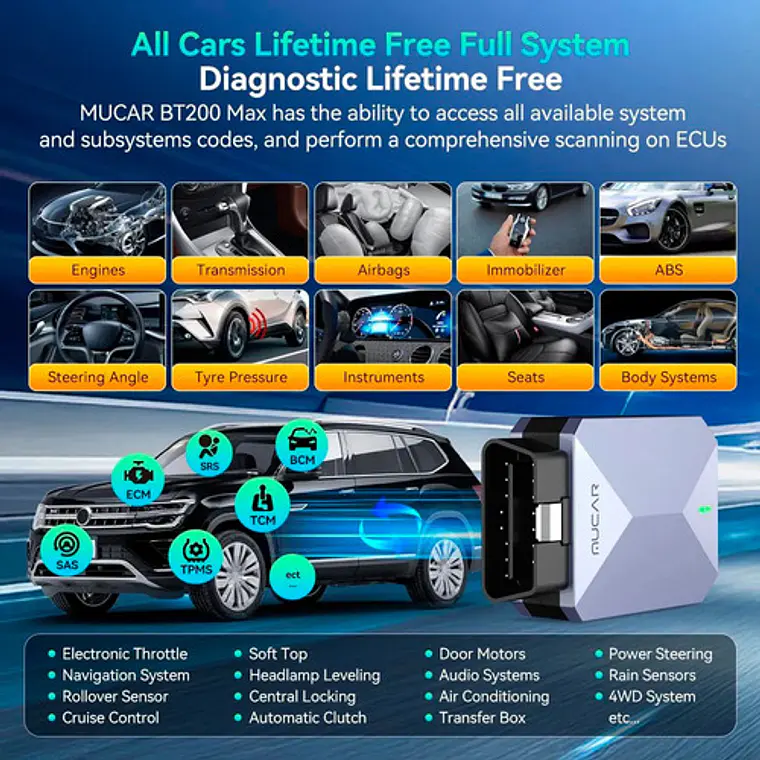 Scanner Automotriz Obd2 Mucar Bt200 Max Todas Marcas Libres 7
