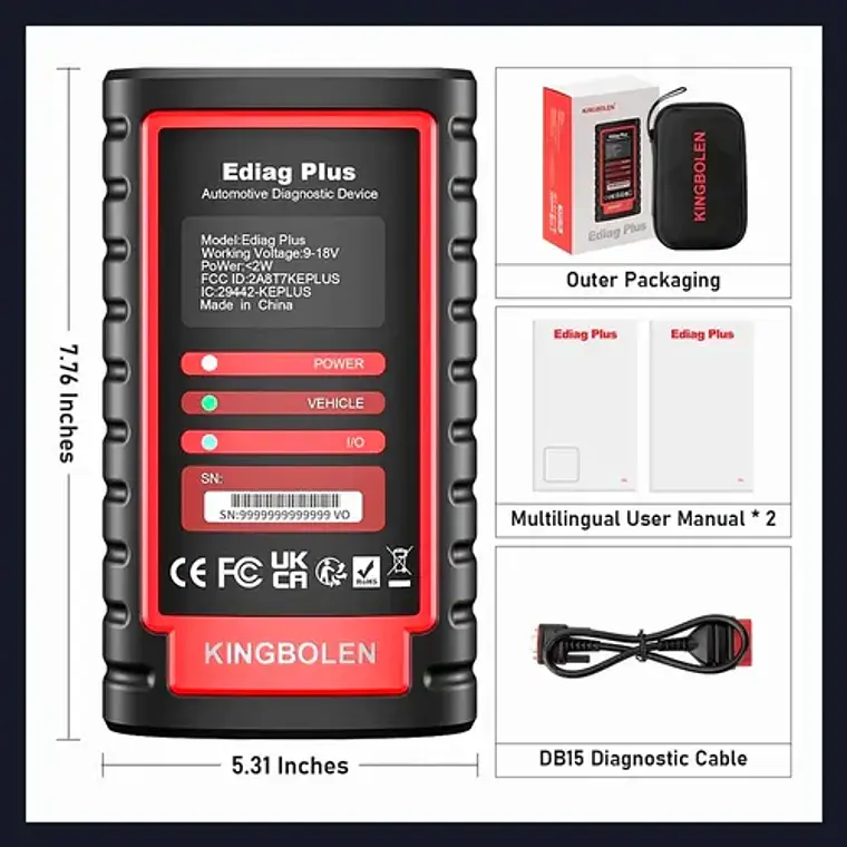 Scanner Automotriz Multimarca Obd2 Ediag Plus Última Versión 2