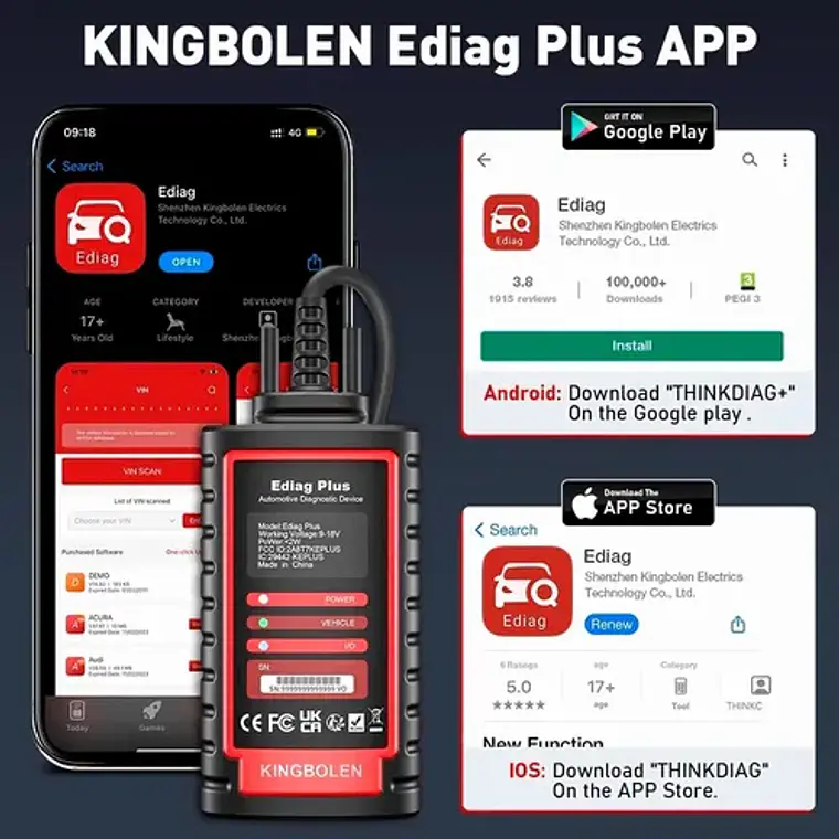 Scanner Automotriz Multimarca Obd2 Ediag Plus Última Versión 3