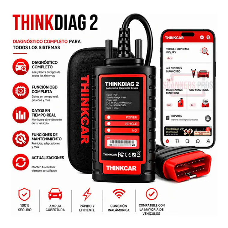 Scanner Automotriz Multimarca Obd Thinkdiag 2 Última Versión 1