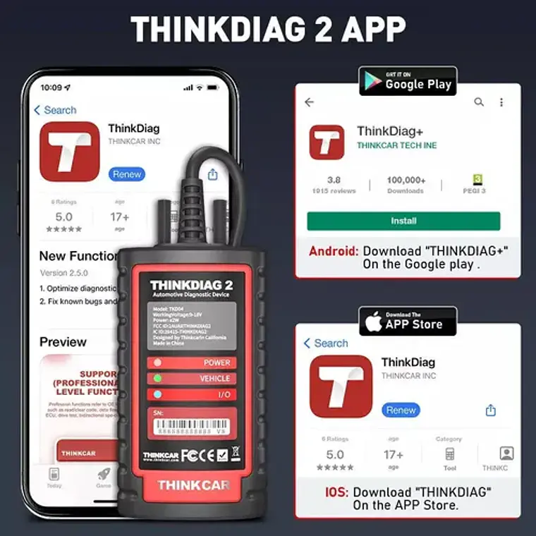Scanner Automotriz Multimarca Obd Thinkdiag 2 Última Versión 3