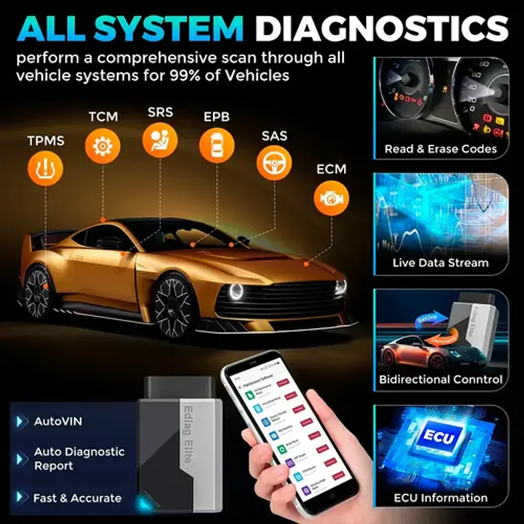 Scanner Automotriz Obd2 Ediag Elite Todas Marcas Libres 5