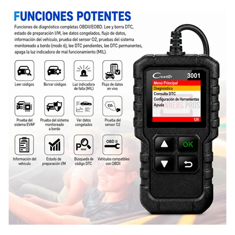 Scanner Automotriz Multimarca Obd2 Launch Creader 3001 5