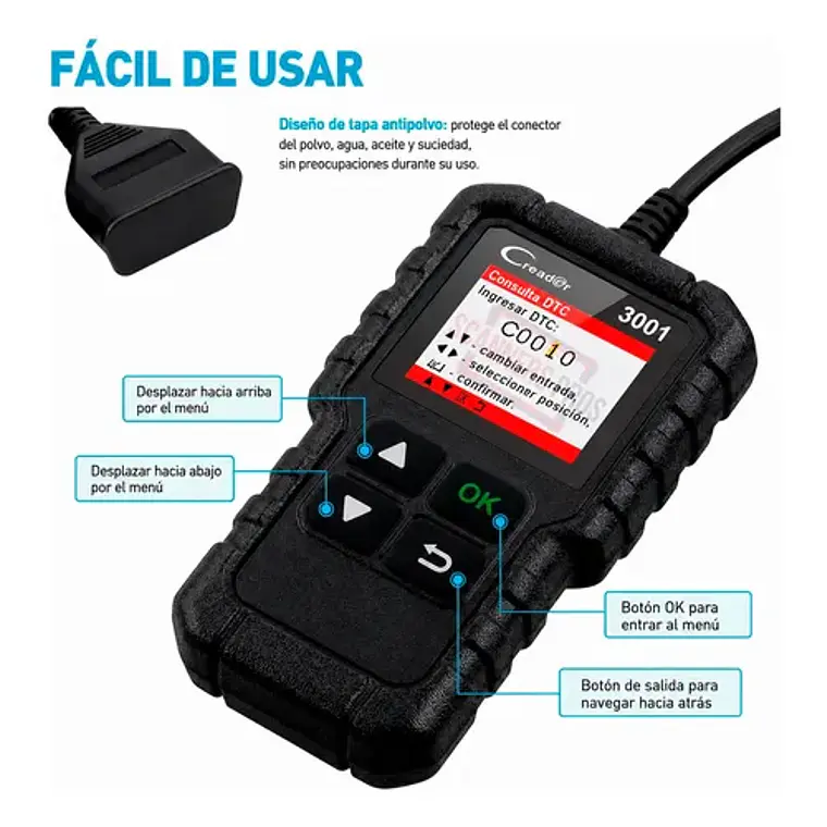 Scanner Automotriz Multimarca Obd2 Launch Creader 3001 8