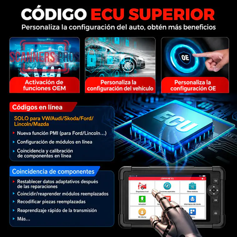Scanner Automotriz Obd2 Launch Crp919e V2 Última Versión 7
