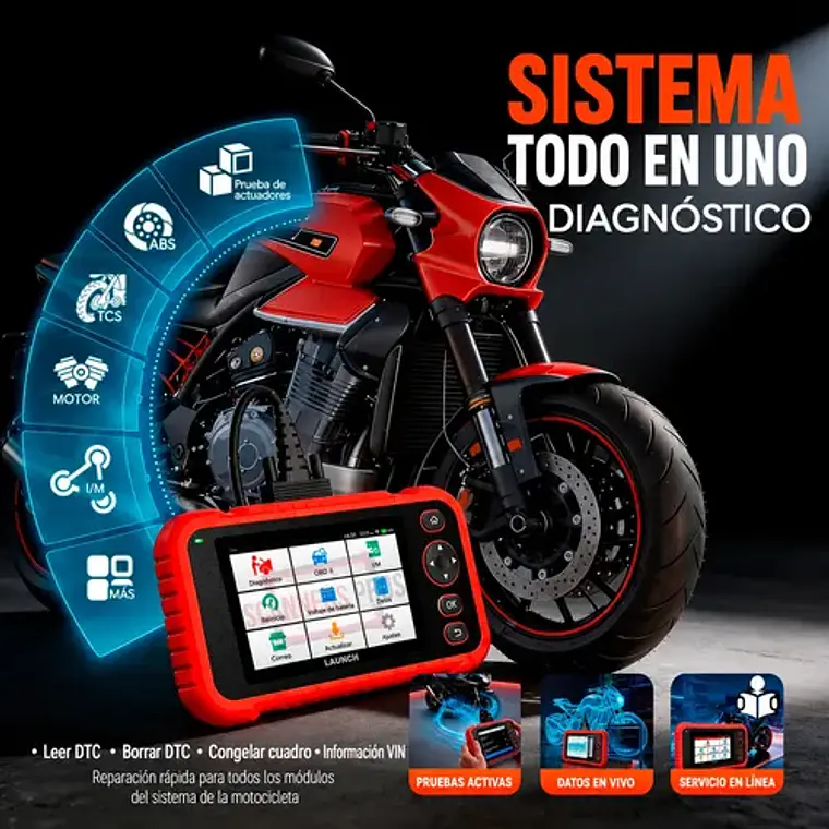 Scanner Para Motocicletas Multimarca Obd2 Launch Crp129 Mt 5