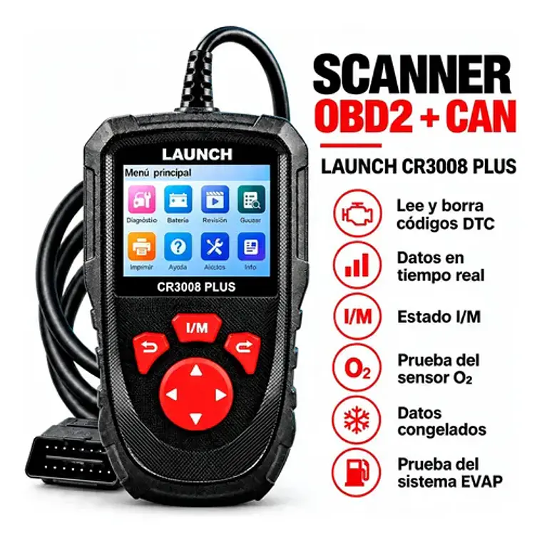 Scanner Automotriz Multimarca Obd2 Launch Creader 3008 Plus 1