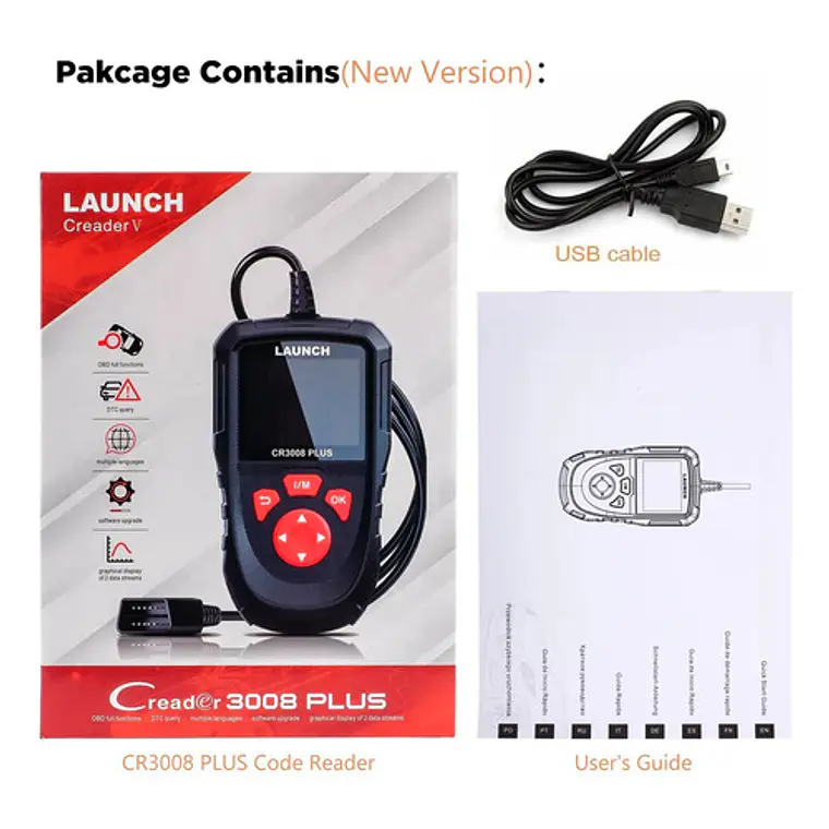 Scanner Automotriz Multimarca Obd2 Launch Creader 3008 Plus 2