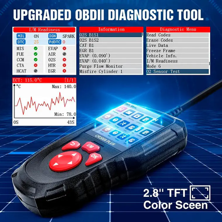 Scanner Automotriz Multimarca Obd2 Launch Creader 3008 Plus 6