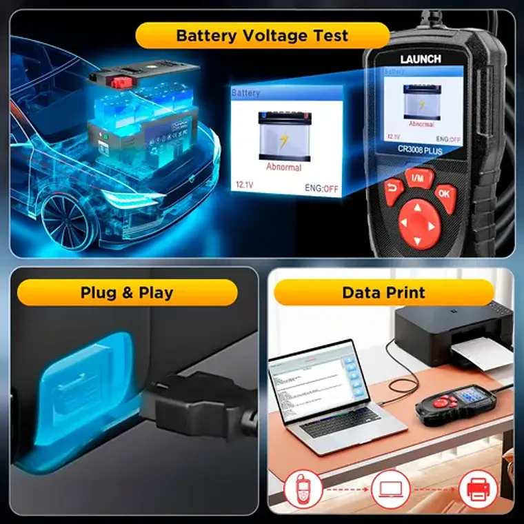 Scanner Automotriz Multimarca Obd2 Launch Creader 3008 Plus 9