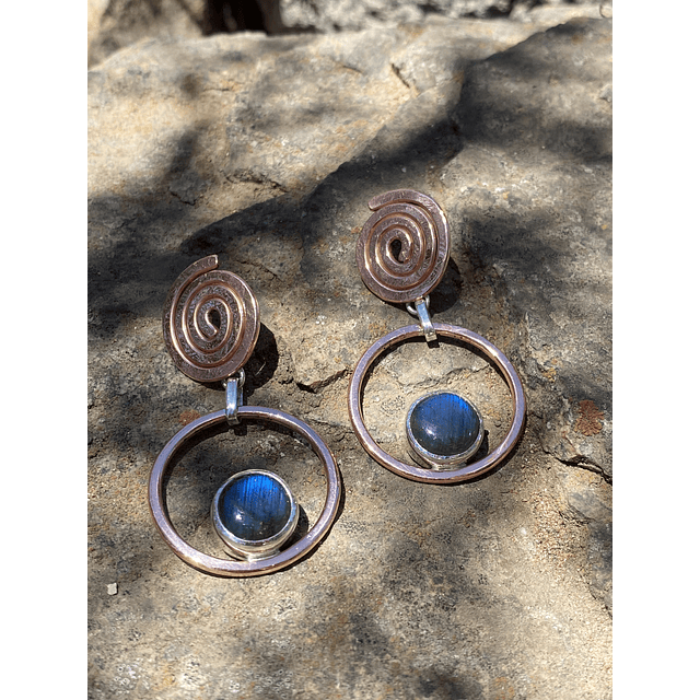 Aros Espirales Labradoritas