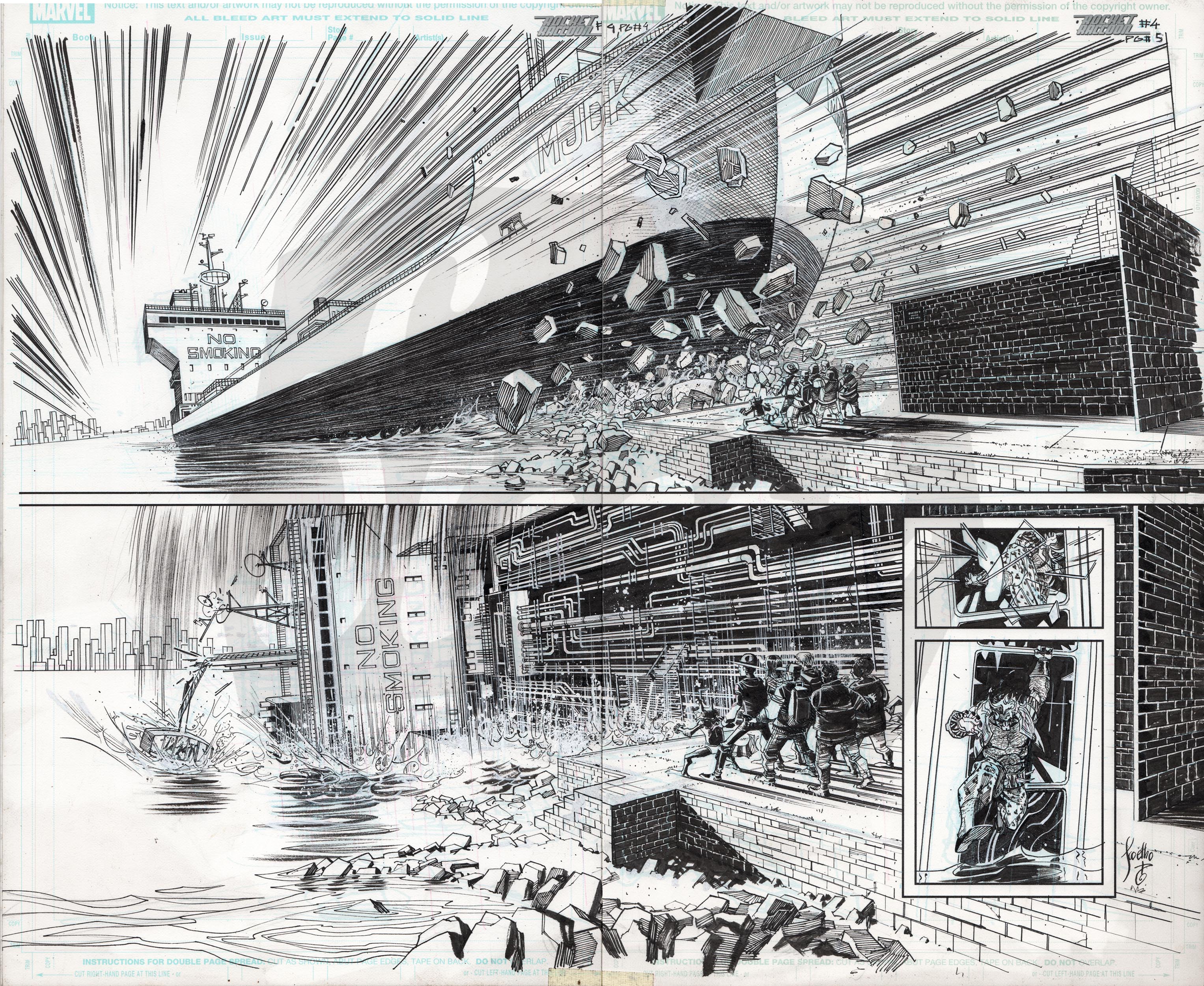 Rocket Raccoon #4, Pages 4-5 (double page spread)