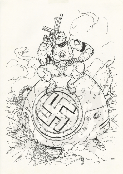 Atomic Robo Illustration (inks)