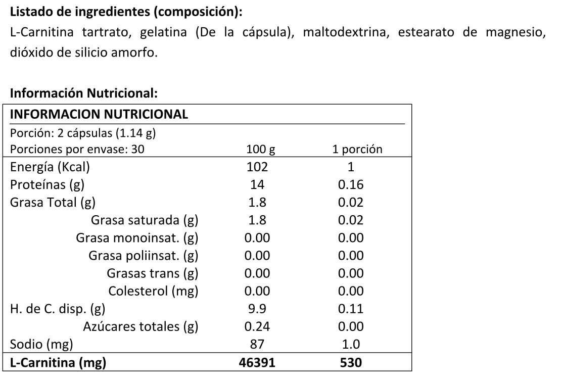 L-Carnitina 60 caps 2
