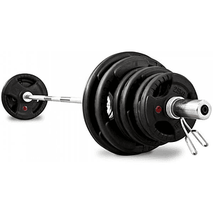 Barra Olímpica + 80 kg en Discos Grip