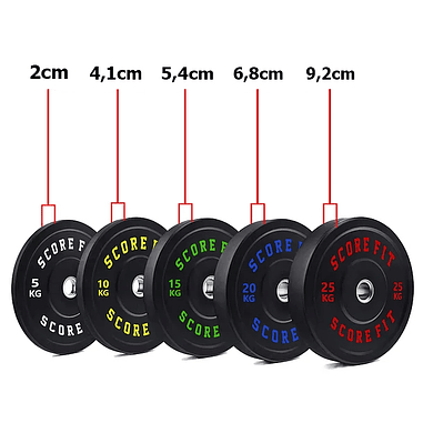 Pack 90 Kg en Discos Bumper SCORE FIT 2