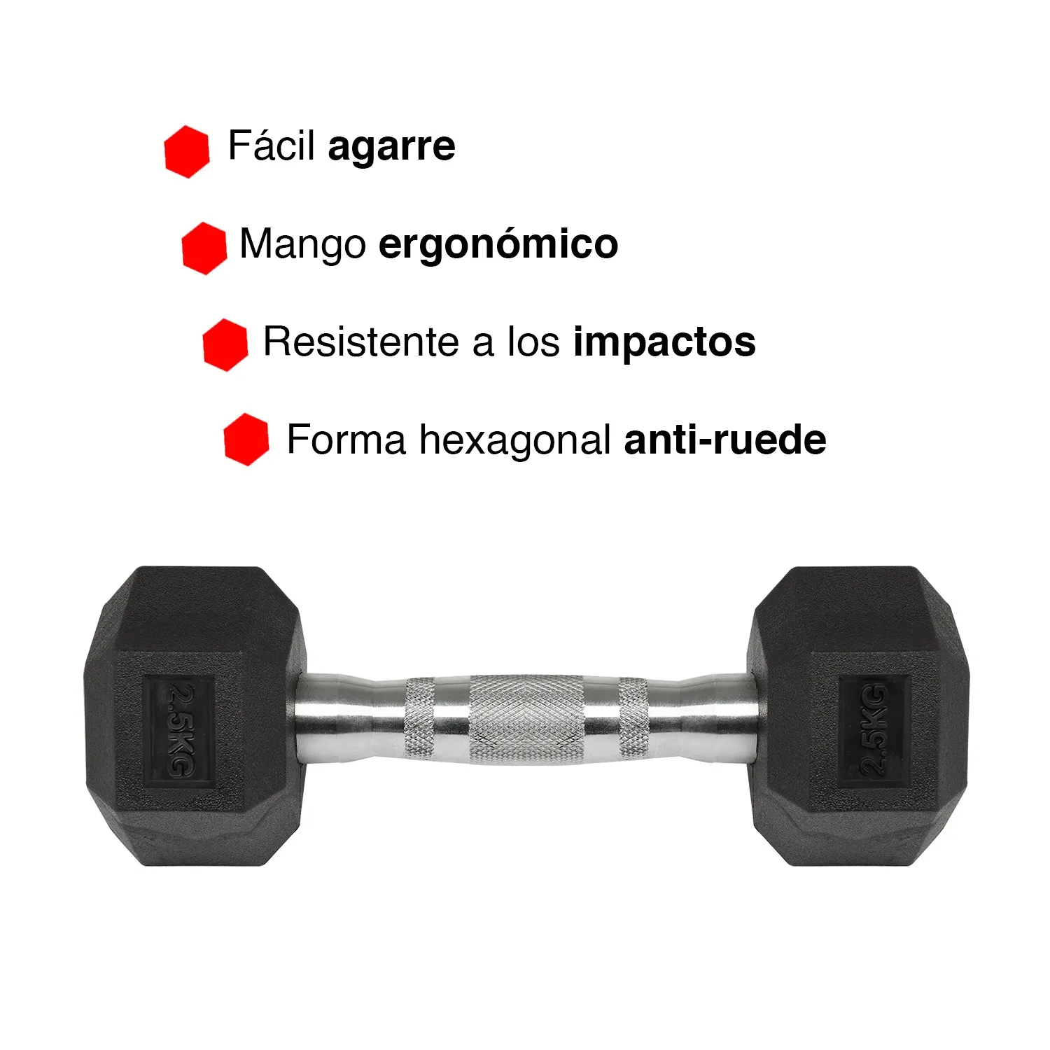 Par Mancuernas Hexagonales 2.5 Kg (total 5kg) 4